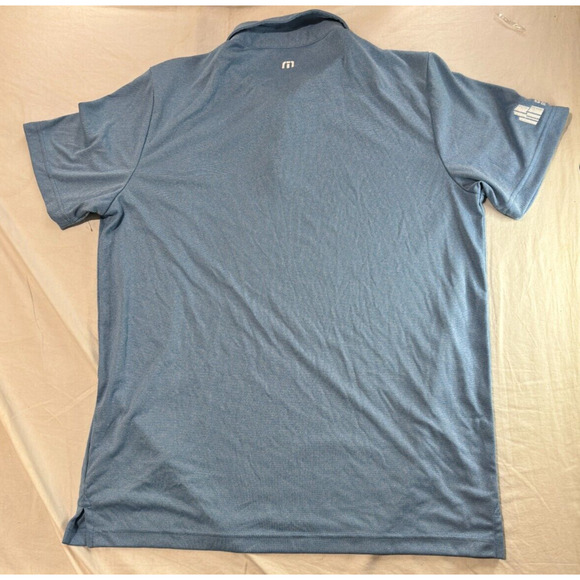 Travis Mathew Polo Shirt Mens L Blue Short Sleeve - Picture 3 of 7